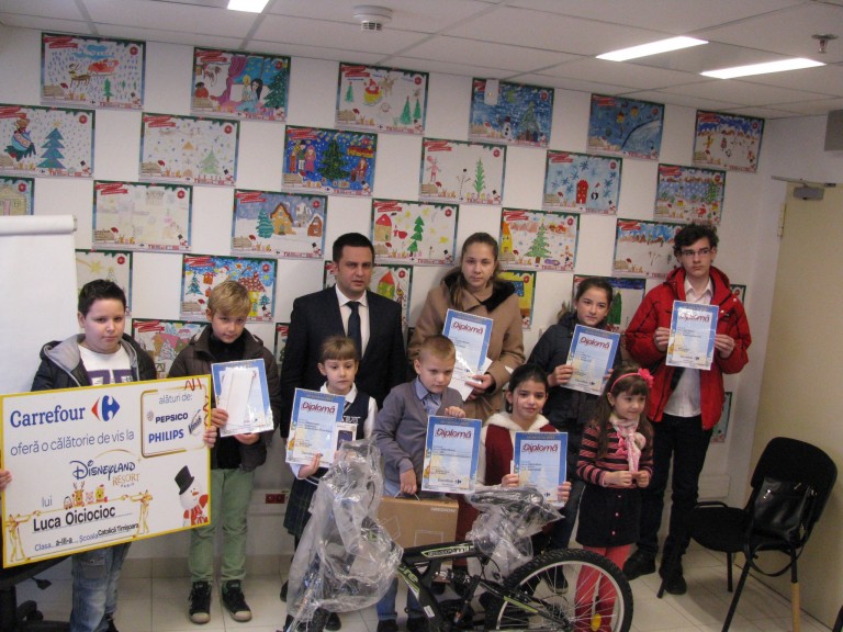 Carrefour Timișoara îi premiză pe copiii talentați la desen