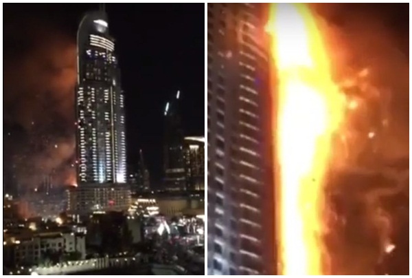 Incendiu de proporţii, de Revelion, la un hotel de cinci stele din Dubai. VIDEO