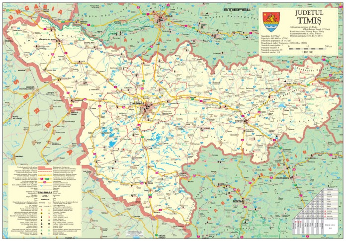 harta judetul timis