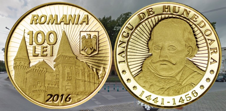 Monede de aur și de alamă cu fostul comite de Timișoara, Iancu de Hunedoara
