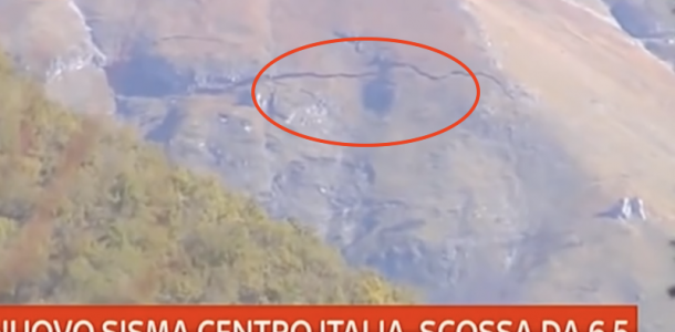 După cutremurul produs duminică în centrul Italiei, o gaură uriașă a apărut într-un munte-VIDEO