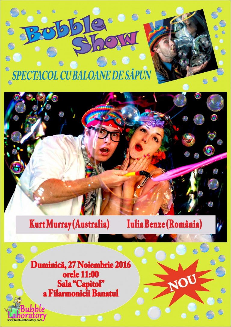 Pentru copiii din Timișoara se pregătește BUBBLE SHOW la Sala Capitol