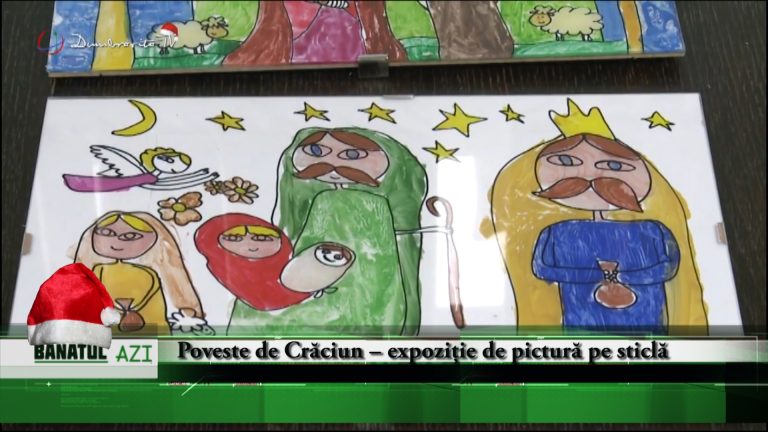 Poveste de Crăciun – expoziție de pictură pe sticlă realizătă de elevii școlii gimnaziale din Dumbrăvița-VIDEO