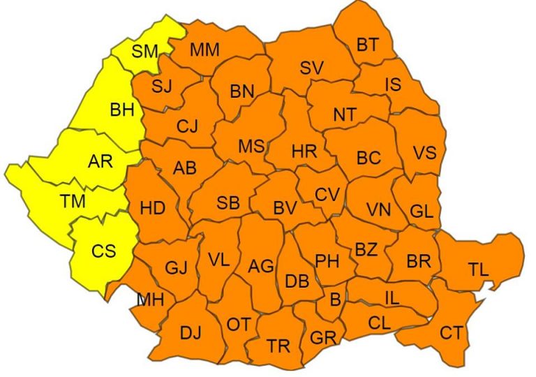 Cod galben de ger în Timiș!