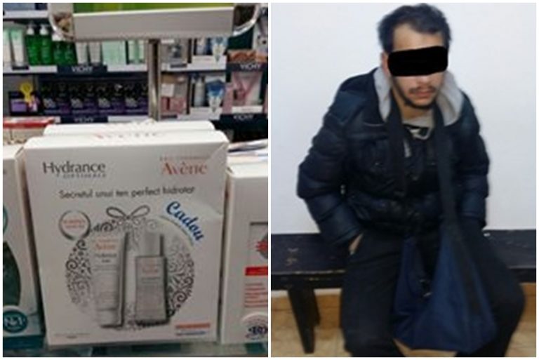 Parfum… de puşcărie! Un hoţ de buzunare cunoscut din tramvaie a încercat să dea lovitura şi la o farmacie. Nu i-a mers