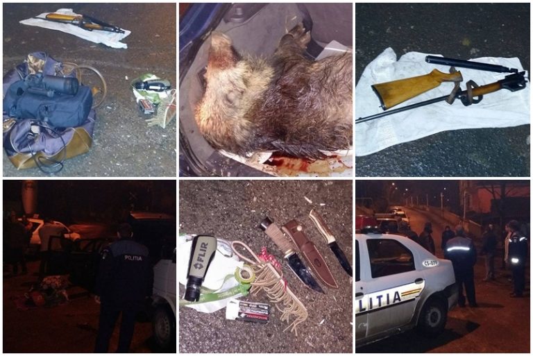 Braconaj transjudețean: „vânători” dotați cu arme de foc, cuțite și sisteme de vedere pe timp de noapte