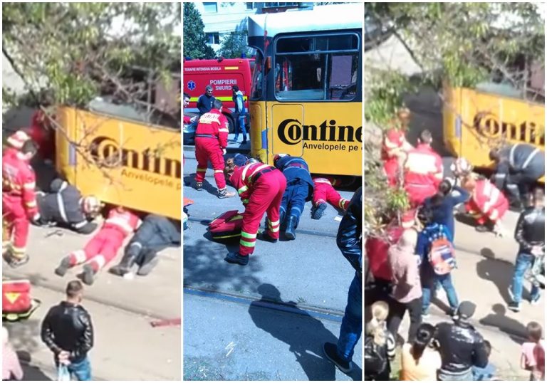 La un pas de tragedie în Vinerea Mare! O femeie a fost călcată de tramvai în zona Dâmbovița