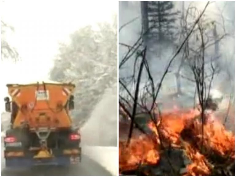Clima a luat-o razna: furtuni de zăpadă în Europa Centrală, incendii de vegetație în Siberia!