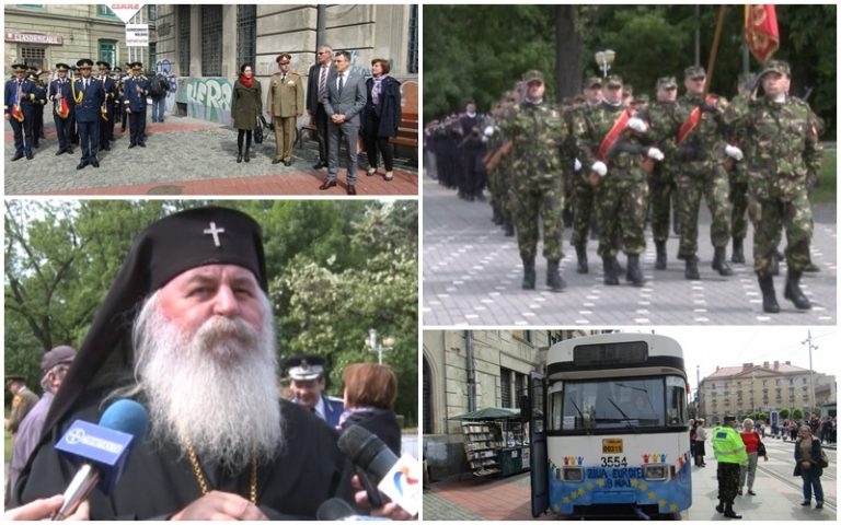 Ziua Europei la Timișoara: de la depuneri de coroane, paradă militară și plimbări cu tramvaiul, până la expoziții și concert-VIDEO