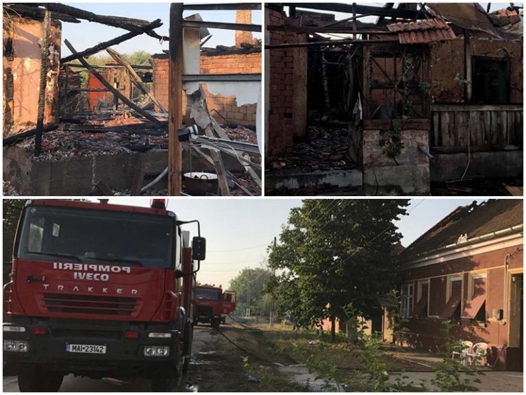 Noapte de foc pentru pompieri! Două case distruse de incendiu! De la ce a pornit totul?