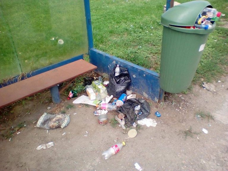 Aşteptarea după autobuz între gunoaie, RETIM doarme