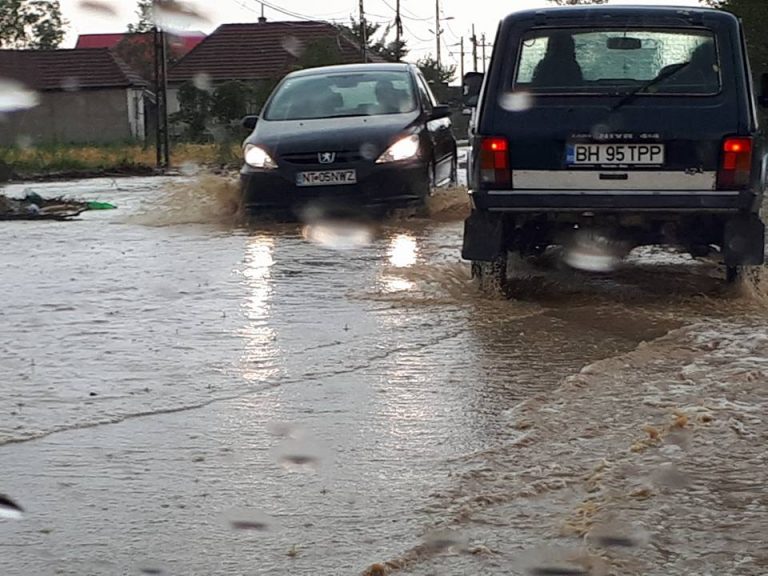 Stâlpi doborâți, copaci rupți și drumuri inundate! Furtuna a pus stăpânire pe județul Bihor! FOTO