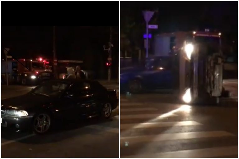 Mercedes vs BMW! Accident pe strada Cluj