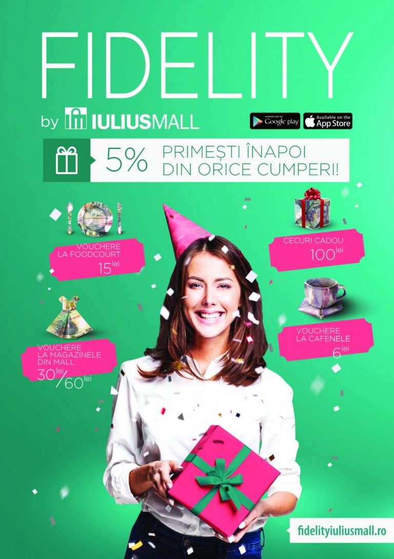 Iulius Mall își răsplătește clienții cu noi surprize, prin aplicația Fidelity
