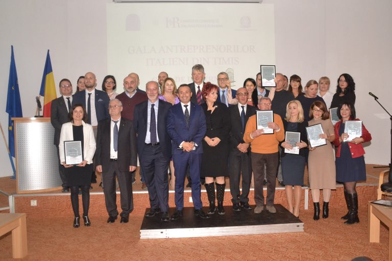 Succesul în afaceri a fost premiat la Gala Antreprenorilor Italieni din Timiș. Foto