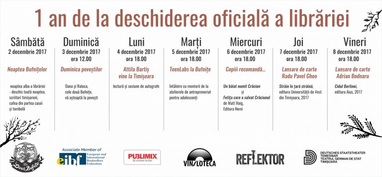 Noapte Bufnițelor, 1 an de la deschiderea oficială a librăriei
