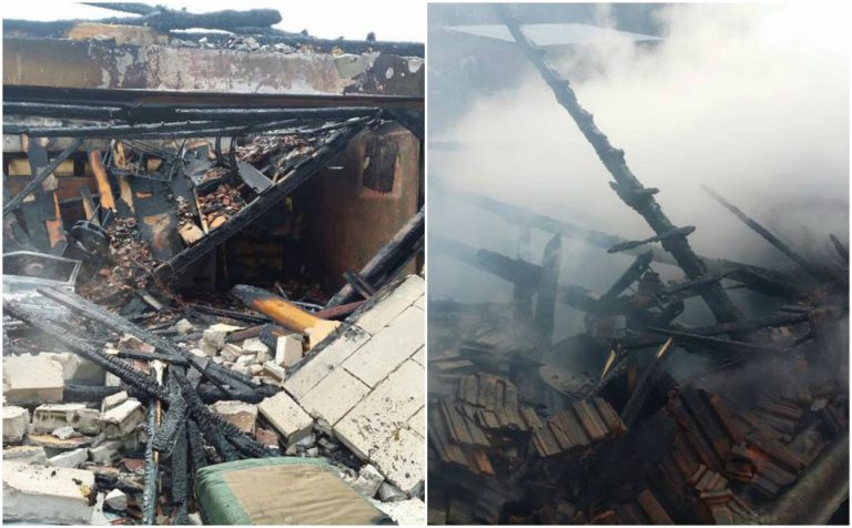 Garaj făcut scrum la Sânnicolau Mare! Incendiul a afectat și o locuință. Foto