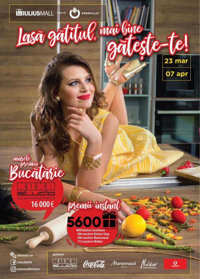 O bucătărie ultramodernă în valoare de 16.000 de euro și alte 5.600 de premii, oferite de Paști de Iulius Mall Timișoara