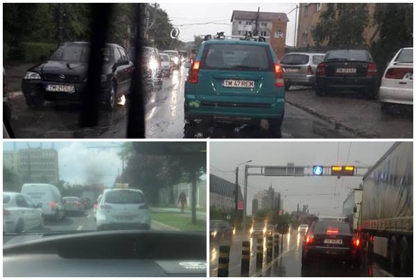 Șantiere, aglomerație, ploaie și nervi în trafic, la Timișoara. Foto