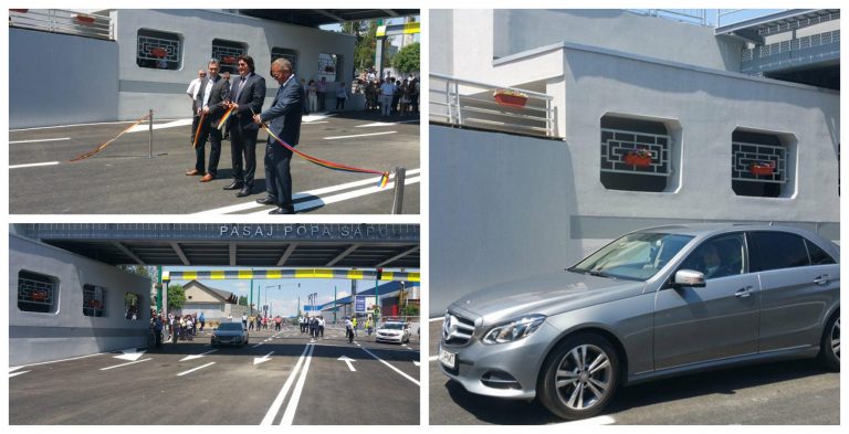La volanul Mercedes-ului, Robu a deschis traficul pe Popa Șapcă. Inaugurare cu trompete, șampanie și… panglică. FOTO-VIDEO