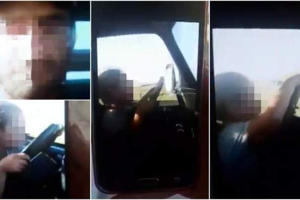 Șocant! Fetiță de 6 ani din vestul țării în transmisie live pe Facebook conducând o camionetă Video