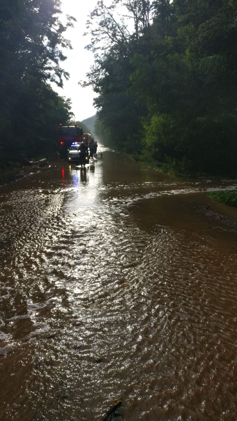 Pompierii arădeni în alerta: inundații, viituri și mașina luată de ape (foto)