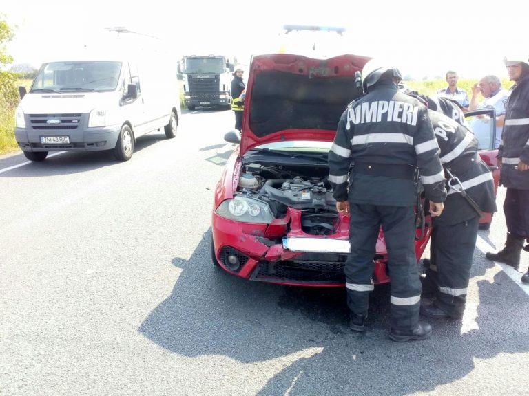 Circulație îngreuntă pe DN6 după un accident rutier