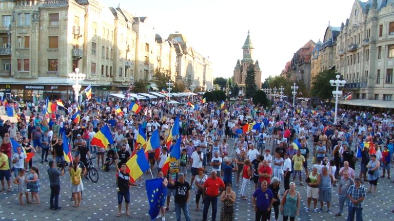 Încă un protest la Timișoara în amintirea zilei negre de 10 august