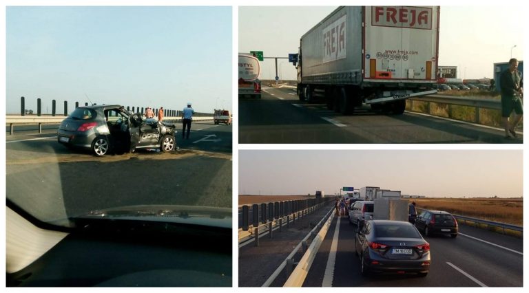 Blocaj pe autostrada din cauza unui accident între Timișoara și Arad