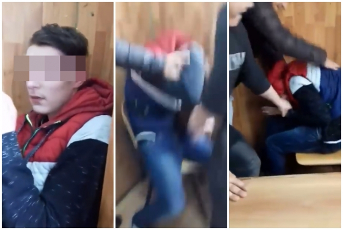 Imagini GREU DE PRIVIT. Elev bătut și umilit în sala de clasă a unei școli din România