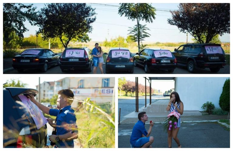 Fără aer! Cerere în căsătorie inedită în Timiș! VIDEO