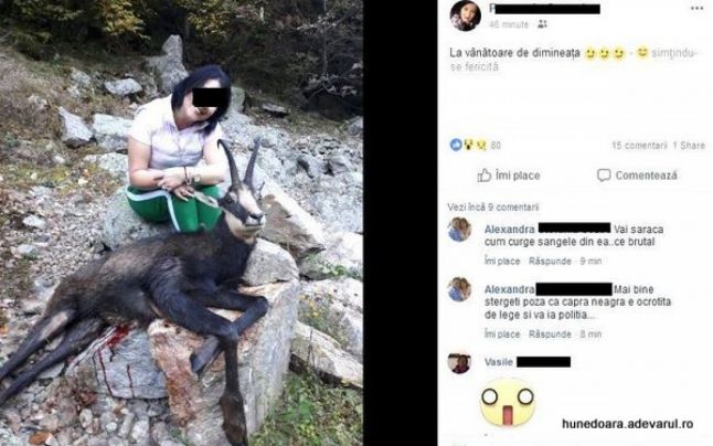 Simțindu-se fericită lângă o capră neagră ucisă. Postarea unei femei din vest a revoltat internetul