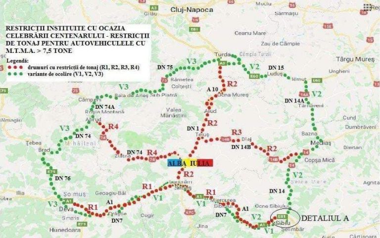 Restricții în vest pentru manifestările de la Alba Iulia, de 1 Decembrie
