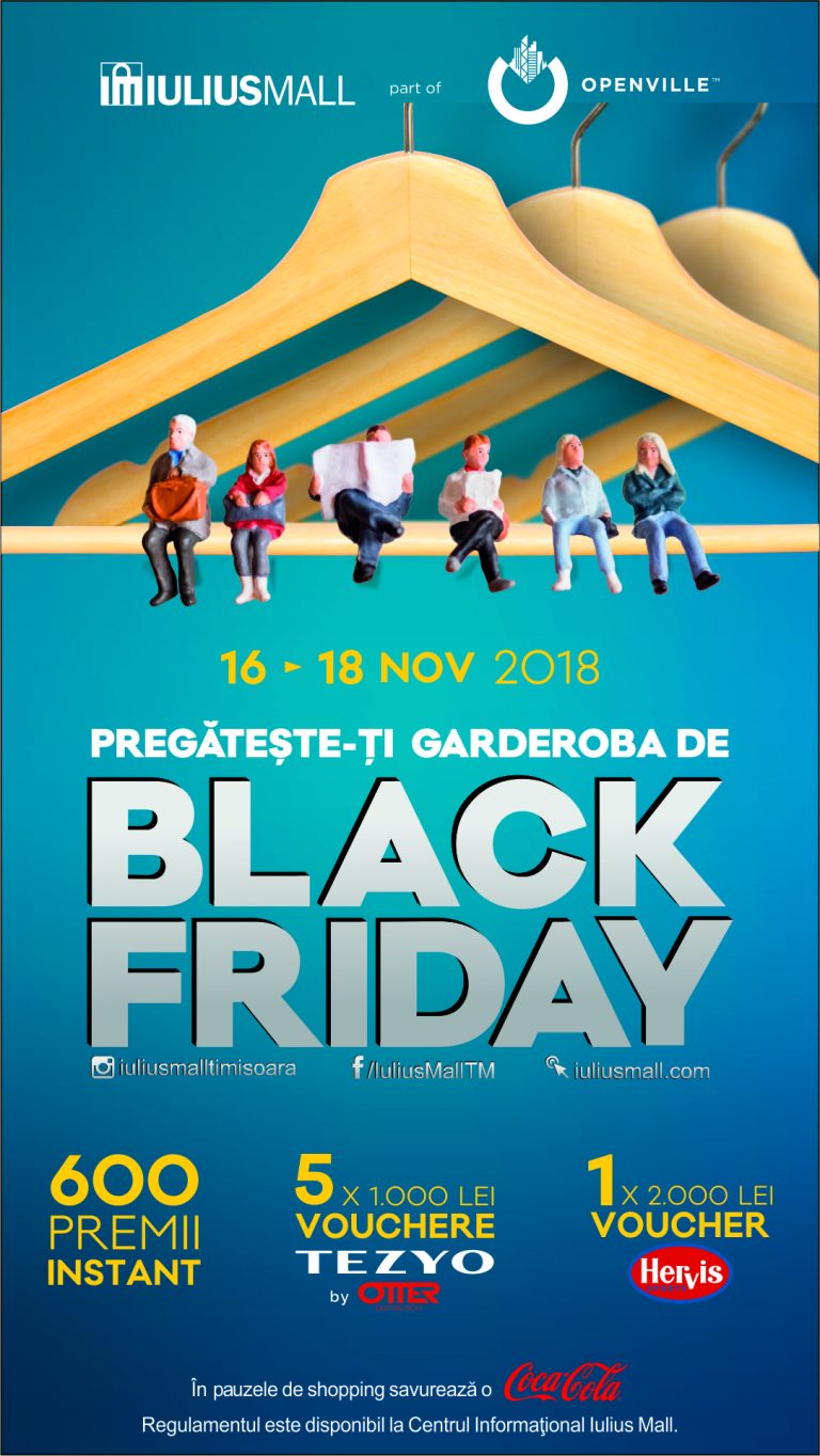 Pregătește-ți garderoba pentru Black Friday! Promoții de până la 70%, în week-end, la Iulius Mall