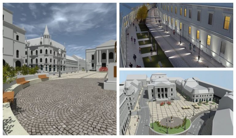 Promenade pietruite cu porfir, andezit şi borduri din granit auriu. Orașul-bijuterie din vestul României