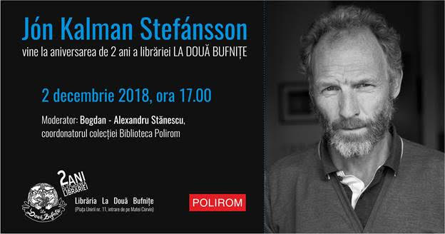 Îndrăgitul scriitor Jón Kalman Stefánsson vine la Timișoara, la aniversarea Librăriei La Două Bufnițe