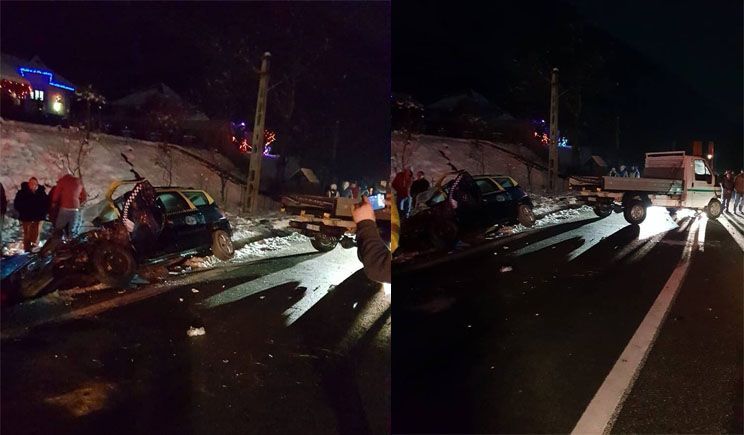 Accident cu trei victime pe DN7! Două mașini, izbite frontal pe contrasens