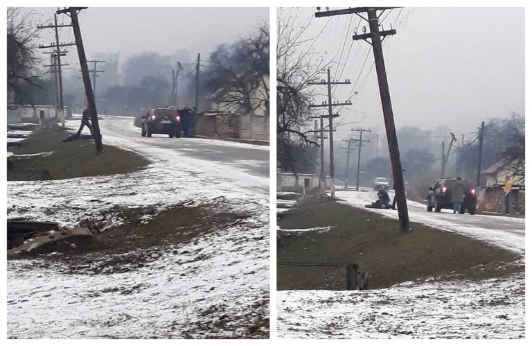 Scene halucinante. Bărbat târât în șanț de polițiștii de frontieră, după ce a fost accidentat cu mașina