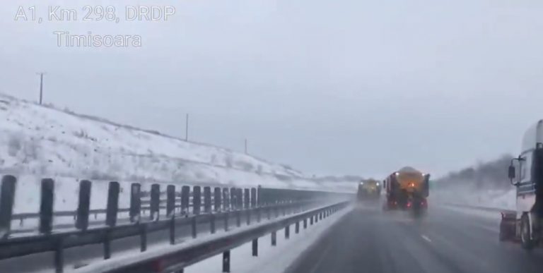 Atenție, șoferi! Încă sunt condiții de iarnă pe drumurile naționale și pe A1