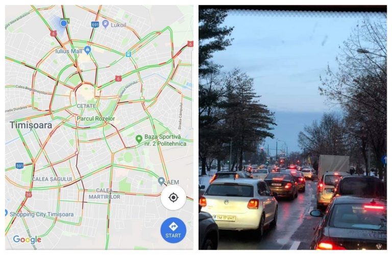 Transport școlar și blocaje în trafic în prima zi de școală, la Timișoara. Foto-Video