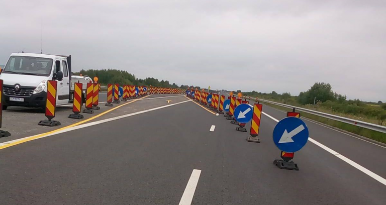 Un kilometru din A1, blocat circulației până în martie