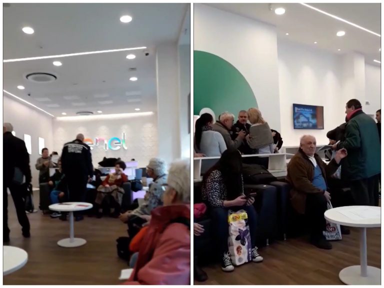 Scandal la sediul ENEL din Timișoara! Angajații au chemat paza. VIDEO