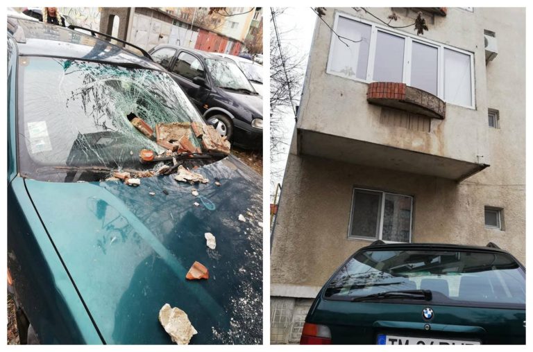 Parcare cu ghinion pentru un șofer, în Timișoara. FOTO