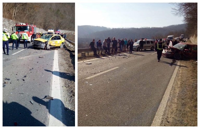 Accident cu 6 victime pe o șosea din Banat. Galerie FOTO