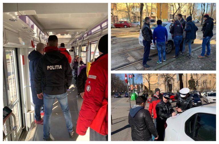 Hoți de buzunare, dați jos din tramvaie de polițiști. FOTO