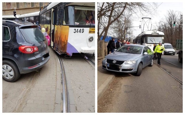Tramvaiele din Timișoara, blocate fest de șoferii nepăsători. Zeci de cazuri în 3 luni