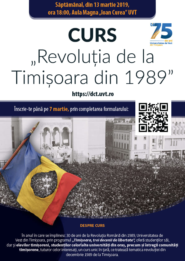 A mai rămas o zi pentru înscrierile la cursul unic în România, despre Revoluția de la Timișoara