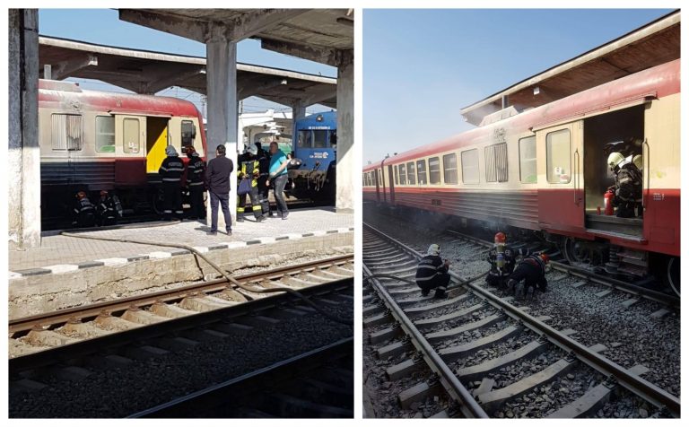 Alertă în Gara de Nord Timișoara! Trenul care se pregătea să plece spre Lovrin, cuprins de flăcări