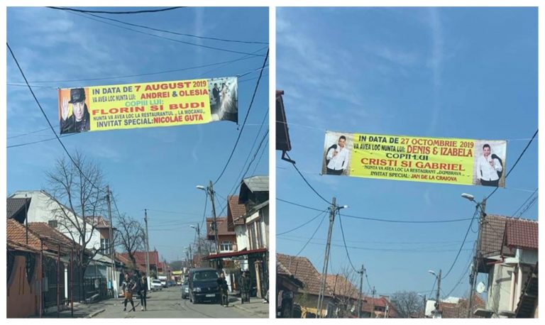 Bannere uriașe în locul invitațiilor clasice la nuntă, într-un oraș din România. Familii amendate