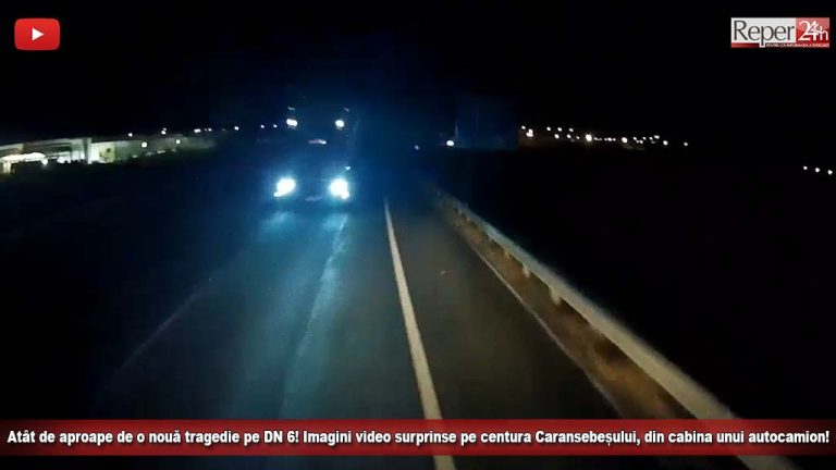 Două TIR-uri, la un pas de o ciocnire frontală! Imagini teribile surprinse pe centura Caransebeșului